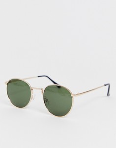 Круглые солнцезащитные очки Selected Homme eco friendly-Золотой