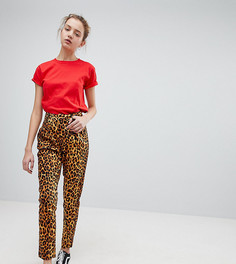 Широкие брюки со складками и леопардовым принтом Daisy Street-Мульти