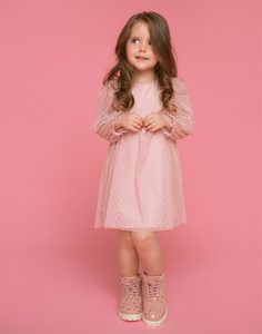 Розовые ботинки со звездочками для девочки Gloria Jeans