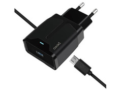 Зарядное устройство Pero TC04 1xUSB 2.1A + кабель MicroUSB Black TC04B2AMU ПЕРО