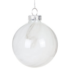 Шар новогодний Shishi ny Marbled белый 8 см