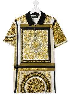 Versace Kids рубашка поло с принтом Barocco