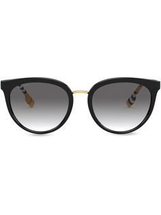 Burberry Eyewear солнцезащитные очки в оправе с клетчатыми дужками