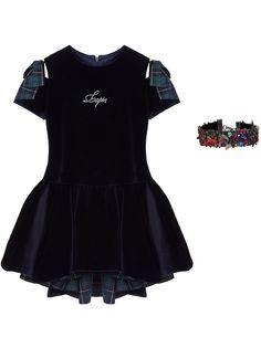 Lapin House бархатное платье мини с логотипом