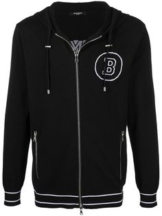 Balmain бомбер вязки интарсия с логотипом