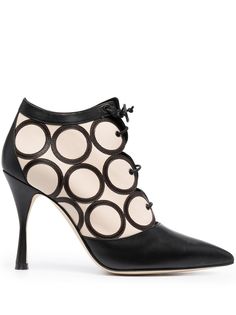 Manolo Blahnik ботильоны со шнуровкой и принтом
