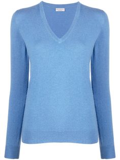 Brunello Cucinelli кашемировый джемпер с V-образным вырезом