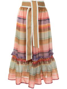 Zimmermann пышная юбка в разноцветную полоску