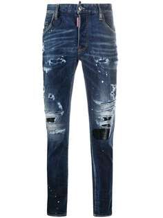 Dsquared2 джинсы с эффектом потертости и заклепками