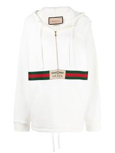 Gucci худи с логотипом и отделкой Web