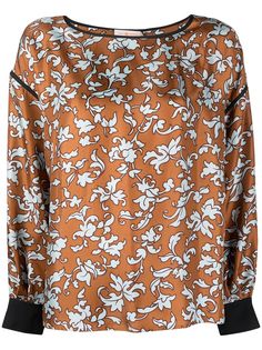 Tory Burch блузка с длинными рукавами и цветочным принтом