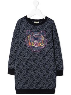 Kenzo Kids трикотажно платье с принтом Tiger