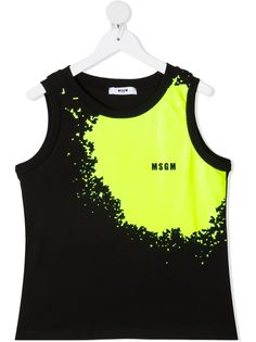 MSGM Kids топ с эффектом разбрызганной краски