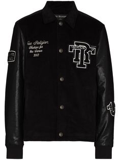 True Religion бомбер с рукавами из искусственной кожи