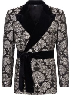 Dolce & Gabbana жаккардовый пиджак с поясом