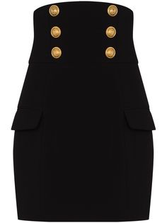 Balmain мини-юбка с завышенной талией и пуговицами