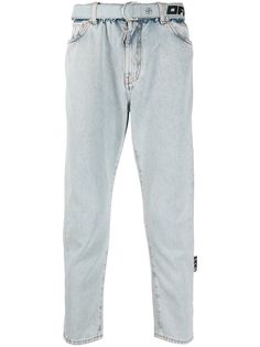 Off-White зауженные джинсы с поясом