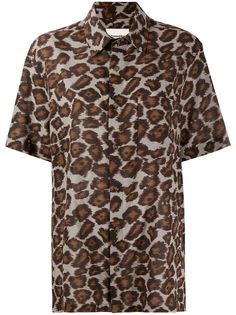 Nanushka рубашка с леопардовым принтом
