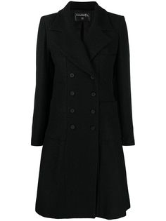 Chanel Pre-Owned расклешенное двубортное пальто