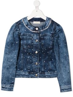 Monnalisa куртка с эффектом потертости и заклепками