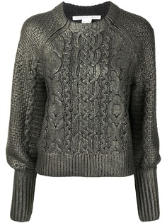 Veronica Beard свитер фактурной вязки с эффектом металлик