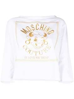 Moschino футболка с вышитым логотипом