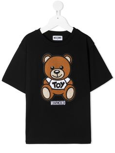Moschino Kids футболка с круглым вырезом и нашивкой-логотипом