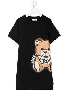 Moschino Kids платье-футболка с круглым вырезом и логотипом