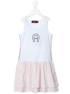 Aigner Kids многослойное платье-футболка А-силуэта
