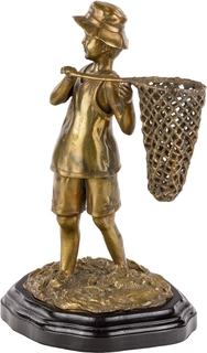 Фигурка рыбак (glasar) золотой 15x26x17 см. ГЛАСАР