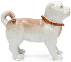 Статуэтка собака (glasar) белый 5.0x12.0x15.0 см. ГЛАСАР