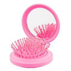 Щетка для волос BASIC bright массажная мини круглая soft touch Lady Pink