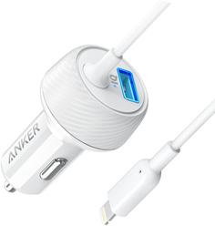 Автомобильное зарядное устройство Anker PowerDrive 2 Elite + Lightning (белый)