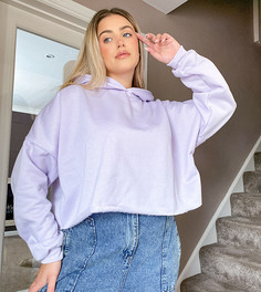 Лавандовый короткий oversized-худи от комплекта ASOS DESIGN Curve-Фиолетовый цвет