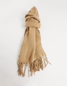 Бежевый шарф из супермягкого трикотажа ASOS DESIGN-Коричневый цвет