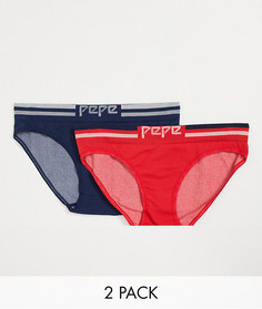 Комплект из 2 трусов красного и темно-синего цвета Pepe Jeans Kerry-Темно-синий