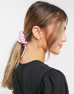 Набор из 3 трех резинок для волос разных размеров в розовых и фиолетовых тонах ASOS DESIGN-Многоцветный