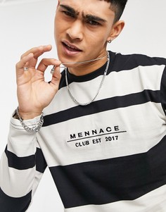 Белый лонгслив в горизонтальную полоску Mennace Club