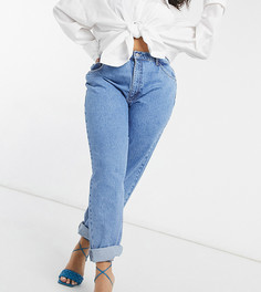 Свободные ярко-голубые джинсы с завышенной талией в винтажном стиле ASOS DESIGN Curve-Голубой