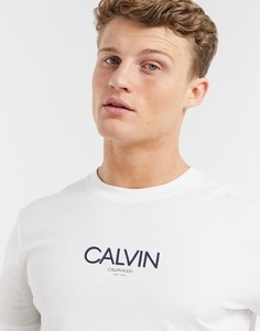 Белая футболка с двухцветным логотипом Calvin Klein-Белый
