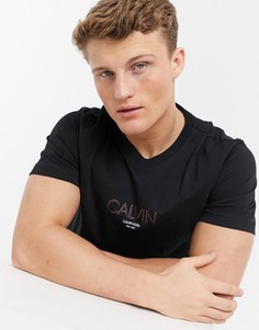 Черная футболка с двухцветным логотипом Calvin Klein-Черный цвет