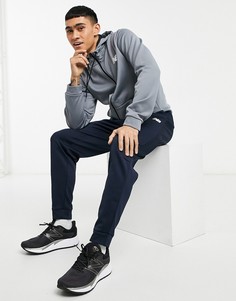 Худи серого цвета на молнии с логотипом New Balance-Серый