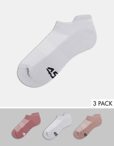 Набор из 3 пар спортивных носков с антибактериальной обработкой ASOS 4505-Фиолетовый цвет