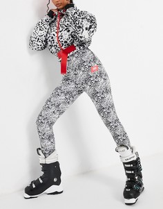 Горнолыжные облегающие брюки со штрипками и звериным принтом ASOS 4505 ski-Многоцветный
