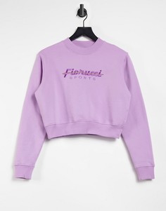 Розовый спортивный укороченный свитшот Fiorucci-Фиолетовый цвет