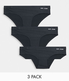 Набор из трех трусов черного цвета Pepe Jeans Lucias-Черный цвет