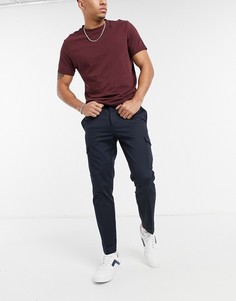 Темно-синие строгие брюки с карманами карго Burton Menswear-Темно-синий