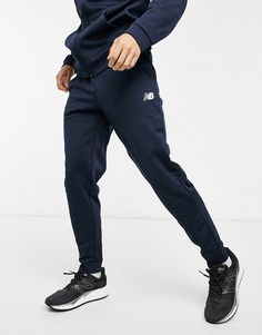 Темно-синие флисовые джоггеры с логотипом New Balance-Темно-синий