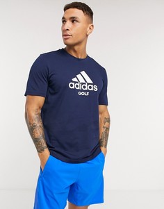 Темно-синяя футболка adidas Golf badge of sport-Темно-синий