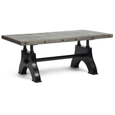 Стол обеденный SDM серый/черный 182+45х106х75 см